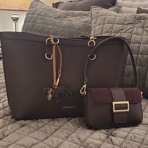Nanette Lepore Dark Brown Tote and Small Shoulder Bag